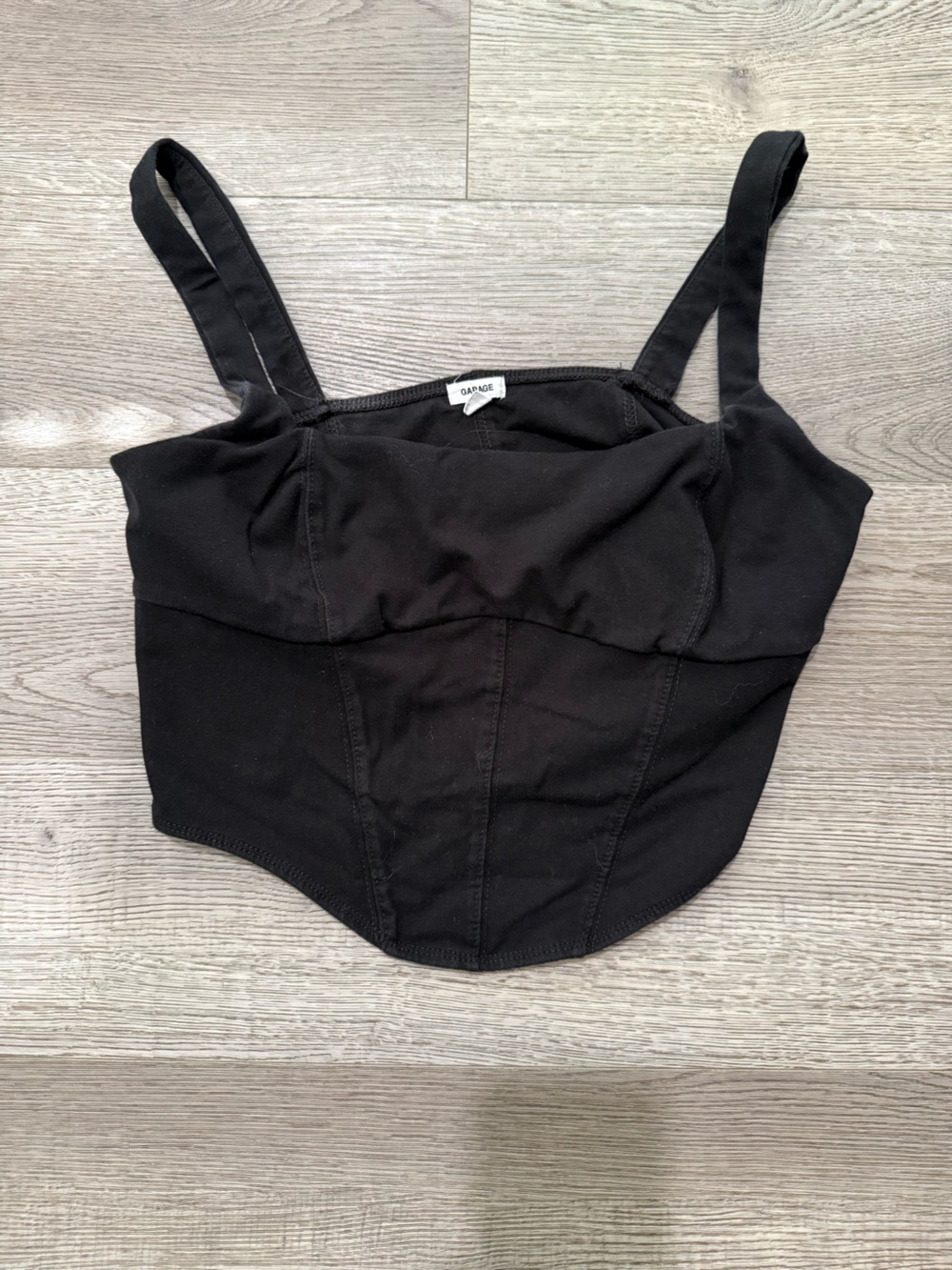 Garage Black Tank Corset - Soft Stretch Knit